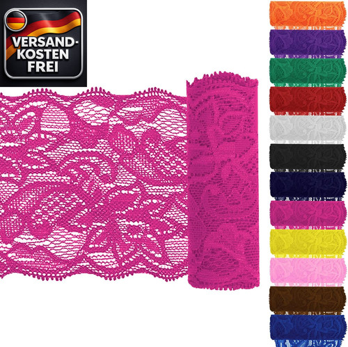 Elastische spitzenband rosa - elastische,