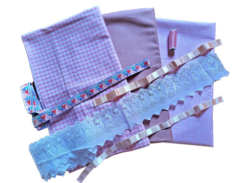 Stoffpaket rosa mit - stoffpaket, spitze